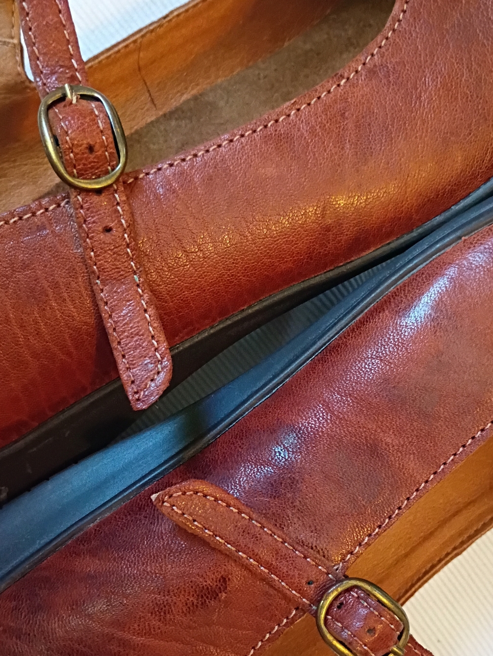 Taos Mary Jane brown Leather Flats - Picture 10 of 10